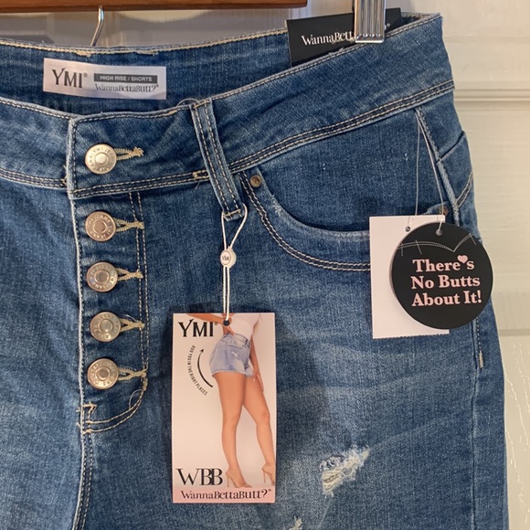 YMI WannaBettaButt? High Rise Jean Shorts - Picture 3 of 6